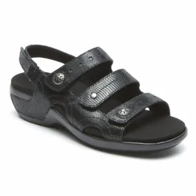 Aravon POWER COMFORT SANDALS THREE STRAP BLACK