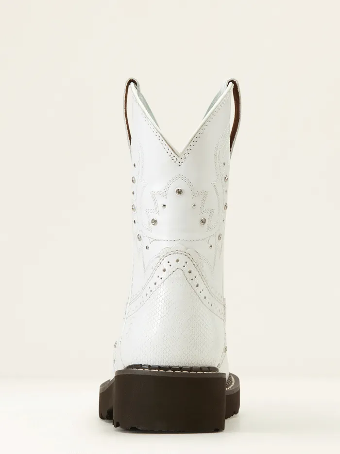 Ariat 10047012 Womens Fatbaby Gembaby Western Boot Snake Emboss White