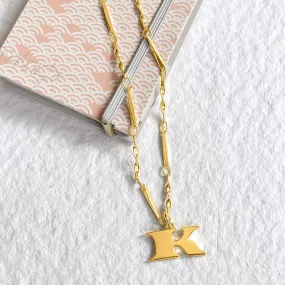 Letter Necklace (K) - Gold